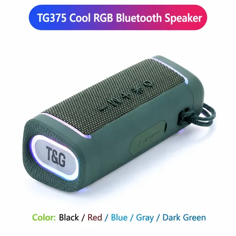 Portable Wireless Bluetooth Speaker Outdoor Fabric Sound Box With RGB LED Light Handsfree Mic Deep Bass Stereo