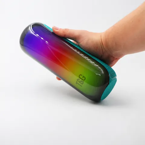Tragbarer Kabelloser Bluetooth Lautsprecher Mini Outdoor Stereo Säule Mit Bunten Led Lichtern Und Tws Verbindung