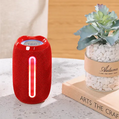 Tragbarer Kabelloser Bluetooth Lautsprecher Mini Outdoor Zylinder Subwoofer Desktop Soundbox Mit Bunten LED Lichtern