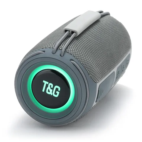 Tragbarer Bluetooth Lautsprecher Kabellos Outdoor Zylindrischer Subwoofer Mit RGB Beleuchtung Freisprech ABS Stoff Design