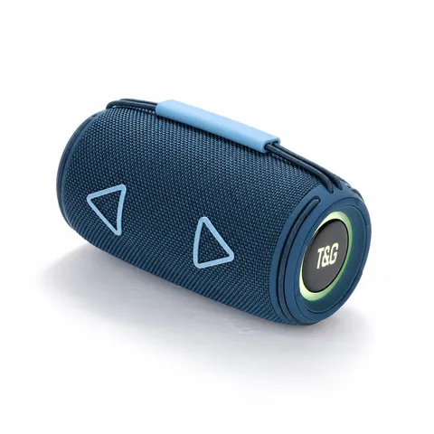 Tragbarer Bluetooth Lautsprecher Kabellos Outdoor Zylindrischer Subwoofer Mit RGB Beleuchtung Freisprech ABS Stoff Design