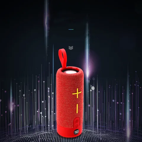 Tragbarer Kabelloser Bluetooth Lautsprecher Outdoor TWS Stereo Schwerer Bass Freisprechmikrofon FM Radio Zylinder Mesh Design
