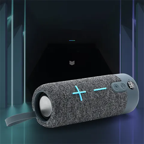 Tragbarer Kabelloser Bluetooth Lautsprecher Outdoor TWS Stereo Schwerer Bass Freisprechmikrofon FM Radio Zylinder Mesh Design