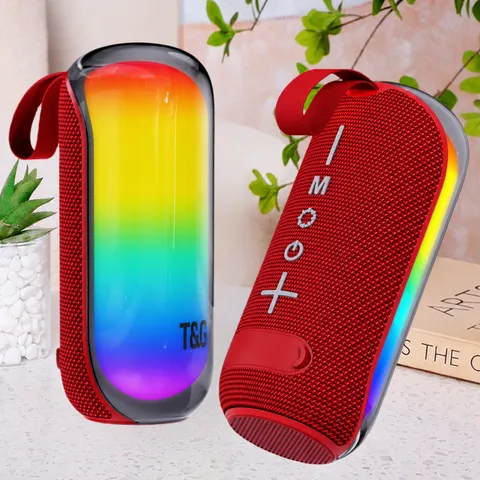 Tragbarer Kabelloser Bluetooth Lautsprecher RGB Bunte Lichter TWS Subwoofer Outdoor Heim Audio Soundbox mit TF Kartenunterstützung