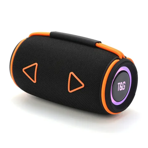 Tragbarer Kabelloser Bluetooth Lautsprecher Outdoor Zylindrischer Subwoofer Mit RGB Licht Und Griff