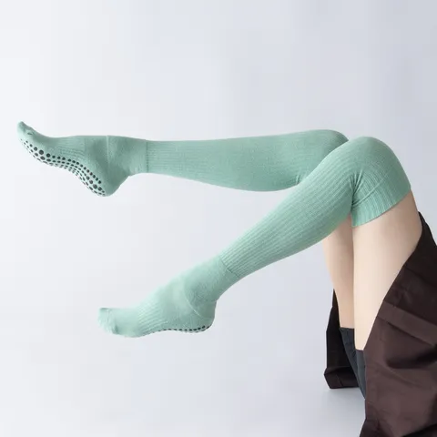 Dames Over-de-Knie Yogasokken Antislip Verdikte Warme Katoen Lange Sokken