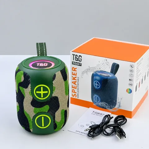 Tragbarer Kabelloser Bluetooth Lautsprecher Zylindrischer Outdoor Subwoofer TWS Stereo Bunte LED Lichter Freisprecheinrichtung Musikspieler
