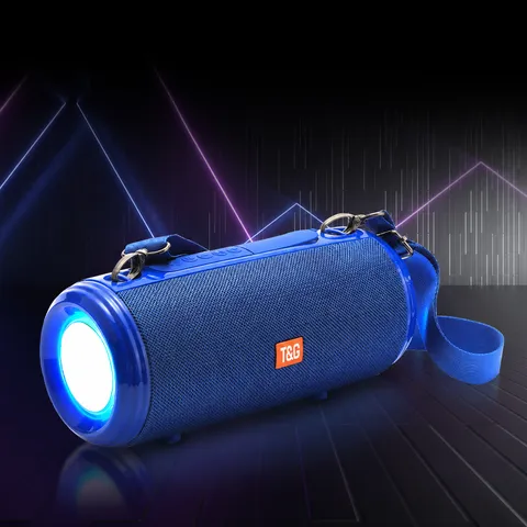 Outdoor Portable Bluetooth Speaker Wasserdichter Kabelloser Subwoofer Mit Bunten LED-Lichern TWS Stereo Dual Diaphragma Musikplayer