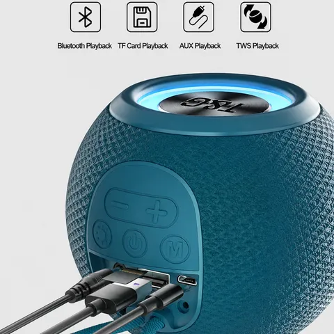 Haut Parleur Bluetooth Sans Fil Portable Mini Subwoofer Extérieur Avec Lumière Colorée RGB Support Carte TF Appel Mains Libres