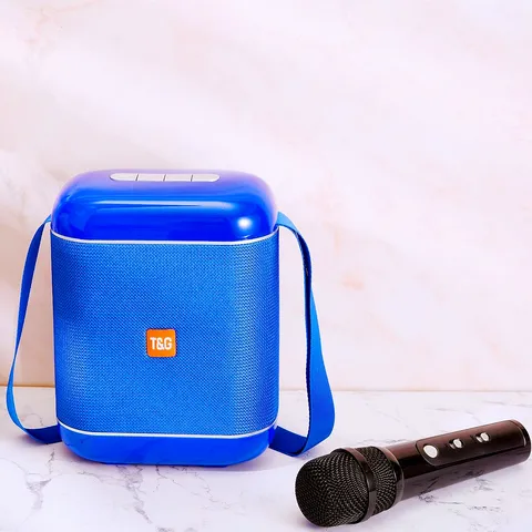 Outdoor Portable Wireless Bluetooth Speaker With Microphone TWS Heavy Bass Karaoke Stereo Sound Plastic Music Player