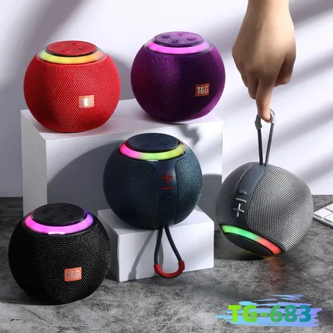 Portable Wireless Bluetooth Speaker Mini Outdoor Spherical Subwoofer With Colorful LED Lights TWS Stereo For Desktop