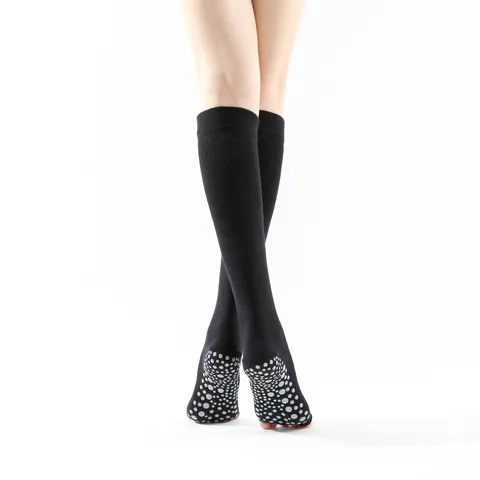 Women Over The Knee Yoga Socks Non Slip Five Toe Athletic Long Socks Breathable Cotton Dance Warm Over Knee Socks