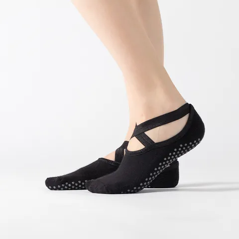 Dames Antislip Yogasokken Kruisband Antislip Pilates Barre Ballet Fitness Katoen Sport Sokken