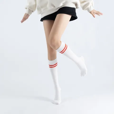 Dames Casual Katoenmix Crew Sokken Japans Stijl Dubbele Streep Antislip Pilates Yoga Sport Socken