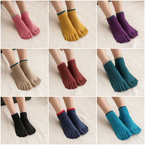 Dames Teensokken Yoga Sokken Puur Katoen Ademend Antislip Split Toe Voor Fitness