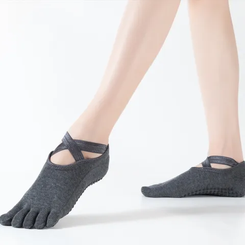 Dames Yoga Sokken Teensokken Antislip Pilates Barre Sokken Katoen Ademend Sport Fitness