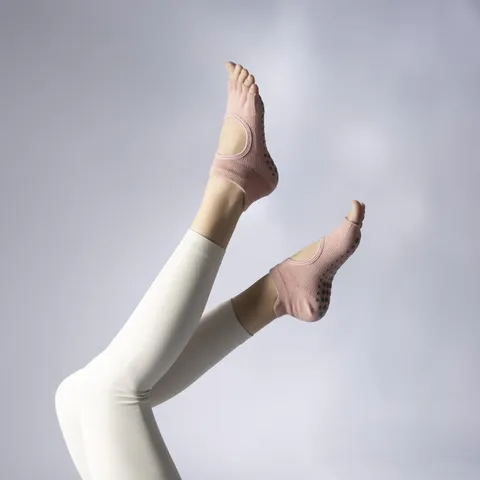 Dames Professionele Pilates Yoga Teensokken Antislip Ademend Katoen Sport Fitness Korte Sokken