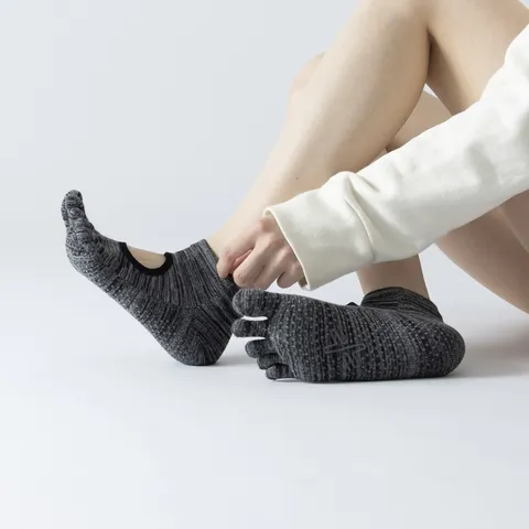 Dames Open Teen Yogasocken Katoenmix Antislip Pilates Socken Ademende Sport Socken Voor Fitness