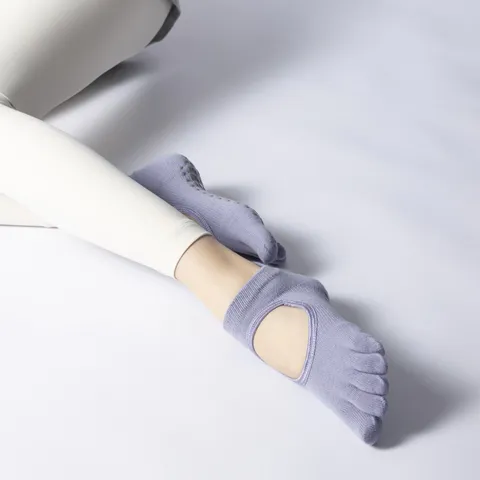 Women Non Slip Yoga Socks Five Toe Pilates Socks Professional Anti Skid Fitness Sports Socks Breathable Athletic Socks