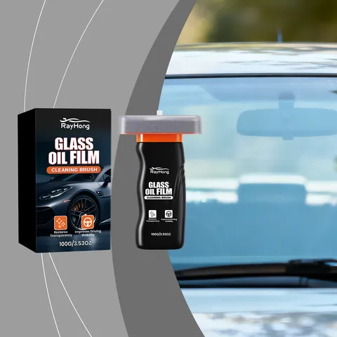 Car Glass Oil Film Cleaning Brush Windshield Deep Decontamination Glass Cleaner Tool with Sponge Head Automotive Care