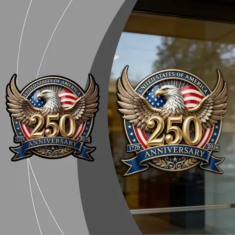 Amerikaans Retro 250ste Verjaardag Arend Vlag Autovenster Sticker Waterdicht Vinyl Creatief Draagbaar Voertuig Decoratie