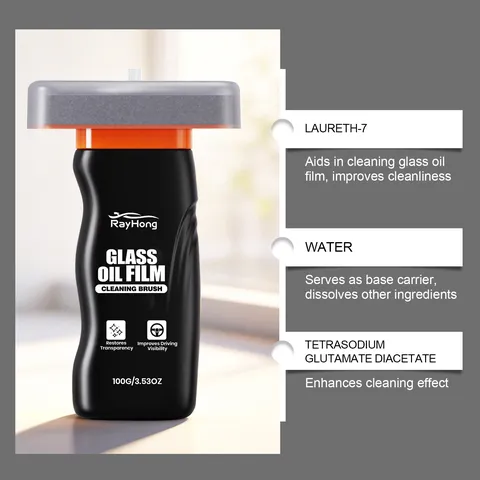 Car Glass Oil Film Cleaning Brush Windshield Deep Decontamination Glass Cleaner Tool with Sponge Head Automotive Care