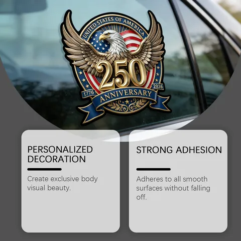 Amerikaans Retro 250ste Verjaardag Arend Vlag Autovenster Sticker Waterdicht Vinyl Creatief Draagbaar Voertuig Decoratie