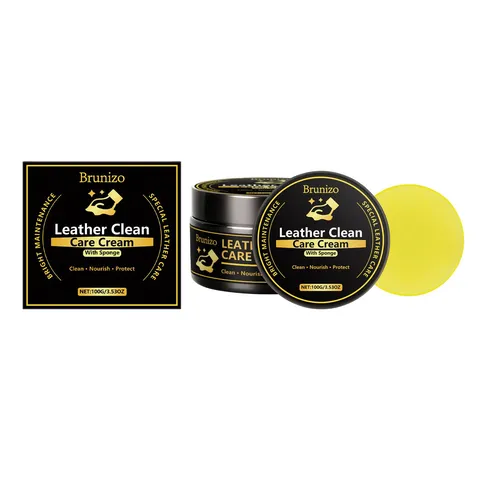 Brunizo Leather Care Cream Automotive Interior Cleaner Three In One Leather Nourishing And Protecting Cream With Sponge