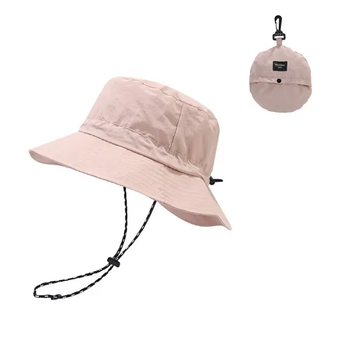 Unisex Packable Nylon Bucket Hat Quick Dry Sun Protection Wide Brim Waterproof Outdoor Fishing Hiking Beach Summer Safari Sun Hat