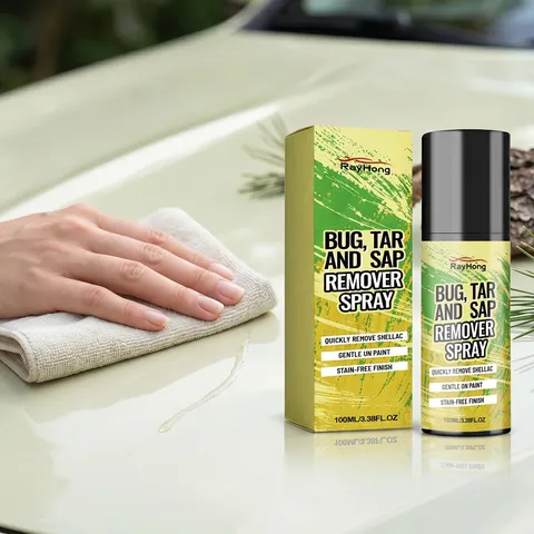 RAYHONG Spray Enlèvement Insectes et Goudron de Voiture Décontamination Peinture Automobile Nettoyant Résine Taches Fientes d'Oiseaux