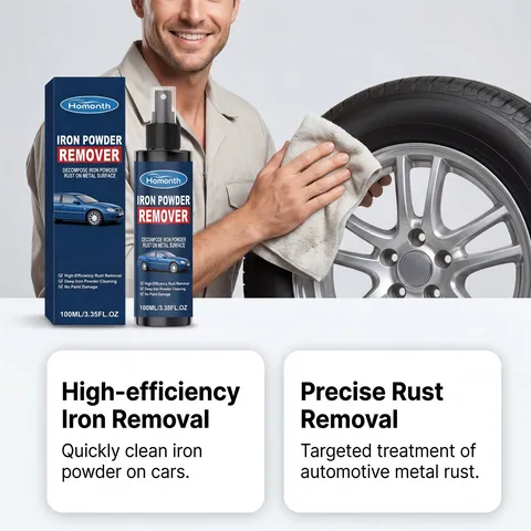 Car Iron Powder Cleaner Spray Automotive Wheel Rust Remover Deep Cleaning Liquid For Metal Parts Car Care