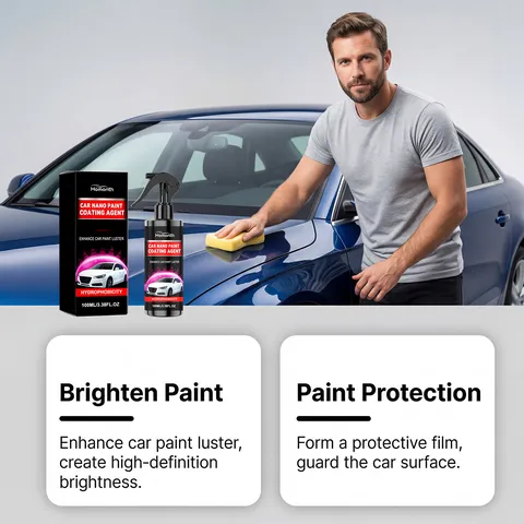 HOMONTH Agente de Revestimiento Nano para Pintura de Coche Hidrófobo Secado Rápido Pulido Brillo Protección Spray Profesional