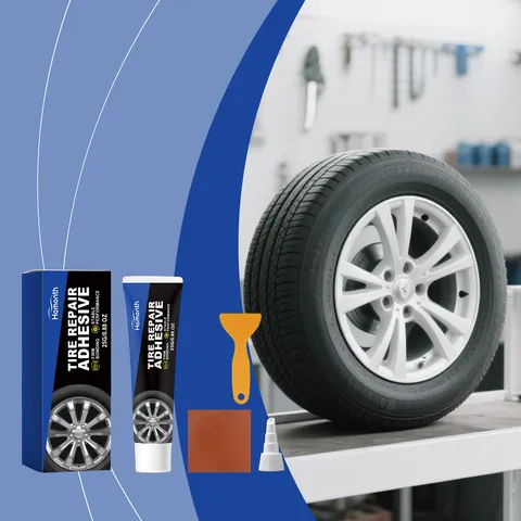 Car Tire Repair Glue Set Professional Rubber Patch Adhesive For Auto Side Wall Crack Repair With Scraper And Nozzle