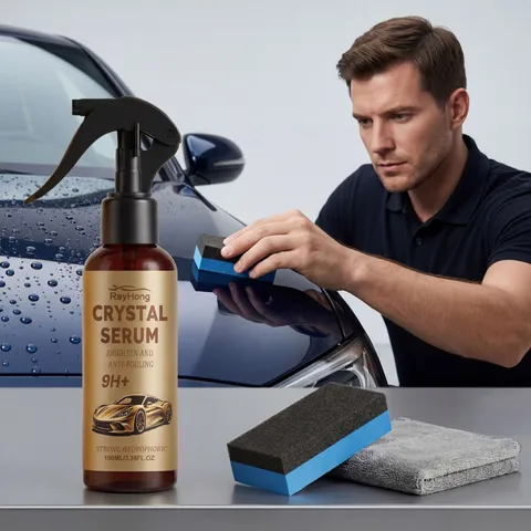 RAYHONG Auto Keramik Beschichtung Spray Set 100ml 9H Härte Super Hydrophob Autolack Pflege Polnisch Reinigung Wartung Set Mit Schwamm Handtuch