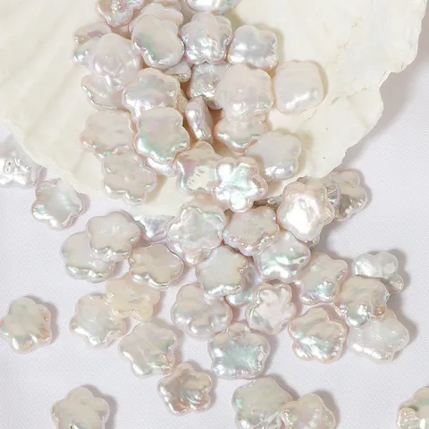 Natural Freshwater Pearl Baroque Plum Blossom Flower Shape Loose Beads For DIY Jewelry Making Accessories White Irregular Baroque Pearl