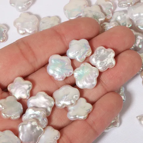 Natural Freshwater Pearl Baroque Plum Blossom Flower Shape Loose Beads For DIY Jewelry Making Accessories White Irregular Baroque Pearl