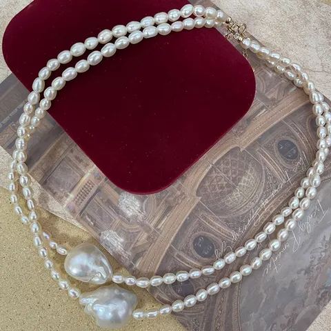 Natürliche Süßwasserperlen Barock Halskette Für Damen 14k Gold Gefüllt Unregelmäßige Perlen Choker Vintage Handgefertigter Schmuck