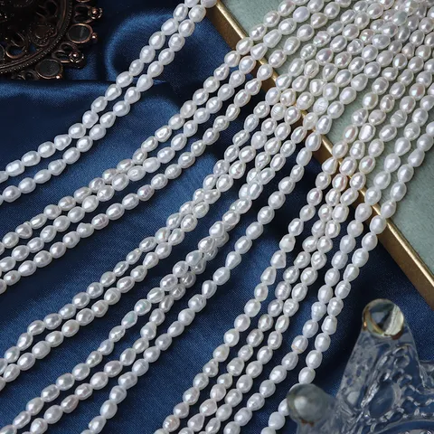 Natürliche Süßwasserperlen Saatperlen Gewinde Reisperle Lose Perlen Für DIY Schmuckherstellung Handgefertigte Halsketten Armbänder Zubehör