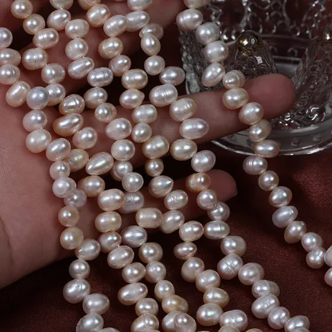 Natural Freshwater Pearl Rice Beads Loose Strand For DIY Jewelry Making Irregular Pink Cultured Pearl Beads For Handcrafted Designs