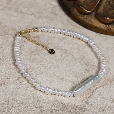 Handgemachtes Barock Süßwasserperle Armband Mit 14K Gold Gefüllten Elementen Unregelmäßige Perlen Perlenstrang Charm Armband Für Damen Herren Minimalistischer Luxusschmuck Geschenk