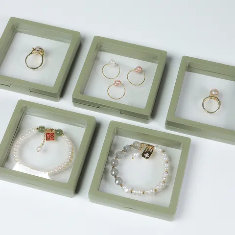 PE-Folie Aufhängung Schmuck Display Box 3D Schwebende Fall Samt Ring Ohrring Aufbewahrung Geschenkbox Verpackung Und Handtasche