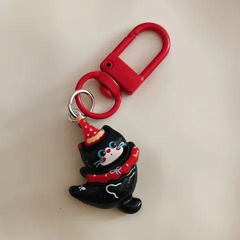 Cute Cartoon Black Cat Keychain Resin Bag Pendant Decoration Student Backpack Accessories Lucky Gift For Friends Unisex