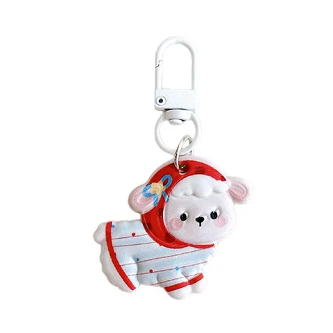 Süß Cartoon Harz Schaf Schlüsselanhänger Mit Legierung Haken Weich Lamm Tasche Anhänger Ornament Für Studenten Rucksack Zubehör
