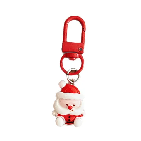 Joli Porte-Clés de Noël en Dessin Animé Pendentif Résine Père Noël Sapin de Noël Bonhomme de Neige Ornement Suspendu pour Sac À Dos Décoration Festive Cadeau