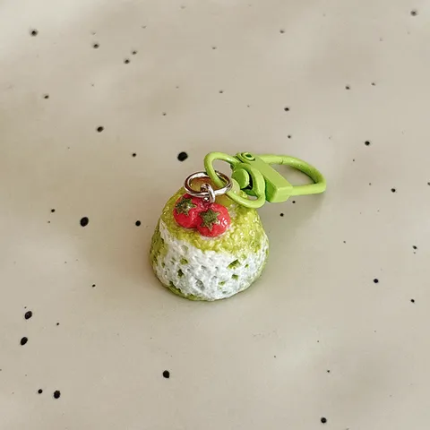 Cute Simulation Strawberry Fruit Cake Food Play Keychain Bag Pendant Sweet Resin Dessert Accessories For Women Girls Gift