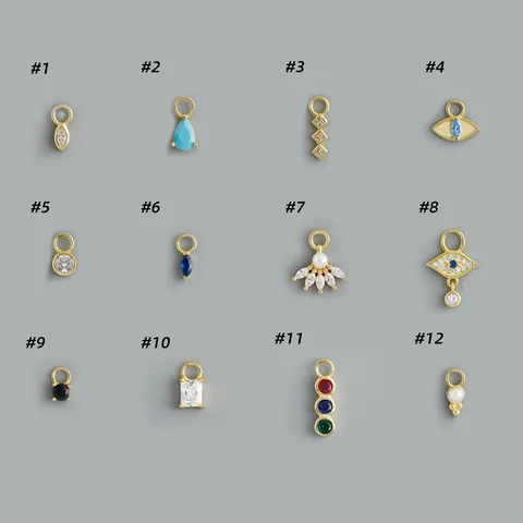 Ciondolo Pendente a Bottone Fai-da-Te in Argento 925 Strass Perla Artificiale Geometrico Occhio del Diavolo Goccia d'Acqua Stella Croce Chiusura Componenti Accessorio Artigianale per Creazione Gioielli da Donna