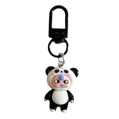 Cute Cartoon Animal Doll Keychain Resin Alloy Bag Pendant For Girls Students Schoolbag Decoration Bestie Gift Jewelry Ornament