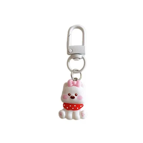 Cute Cartoon Resin Westie Dog Keychain For Women Girls Lovely Puppy Bag Pendant Backpack Charm Creative Daily Friends Small Gift Jewelry