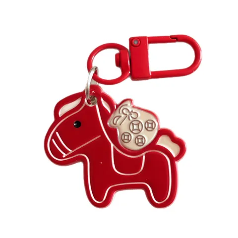 Creative Cartoon Horse Keychain Resin Money Bag Lucky Pendant Bag Charm New Year Gift For Student Friends