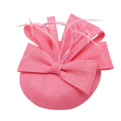Tocado Fascinator Elegante para Mujer Con Lazo de Plumas Hecho a Mano Sombrero Pillbox para Boda Fiesta de Cóctel Accesorios Pelo Novia